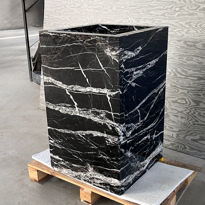 Black Marble Alexandra Pedestal Sink Handcrafted Custom Premium Design Fixture