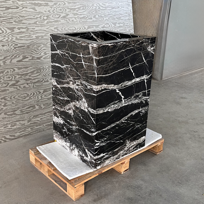 Black Marble Alexandra Pedestal Sink Handcrafted Custom Premium Design Fixture