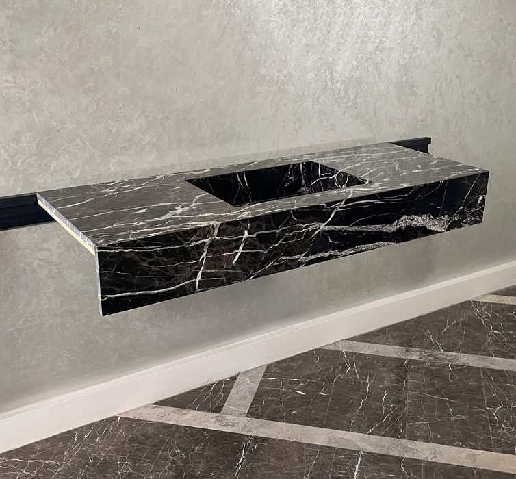 Alexandra Black Marble Vanity Sink - Custom Handcrafted Artisan