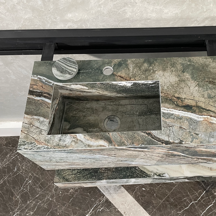 Peacock Engineered Porcelain Sink - High Wall Mount Handcrafted