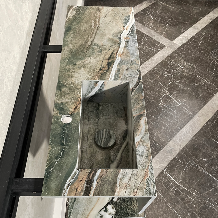 Peacock Engineered Porcelain Sink - High Wall Mount Handcrafted