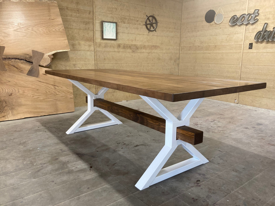 Metal X Beam Dining Table