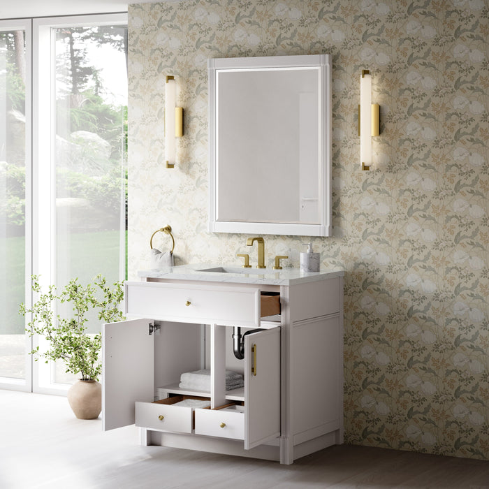James Martin Bellshire 36" Single Bathroom Vanity, Bright White