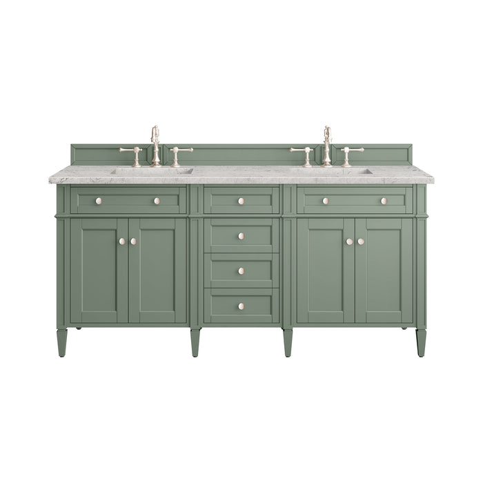 James Martin Brittany 72" Double Bathroom Vanity, Smokey Celadon
