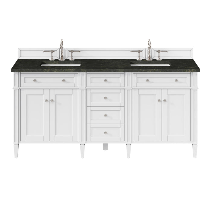 James Martin Brittany 72" Double Bathroom Vanity, Bright White