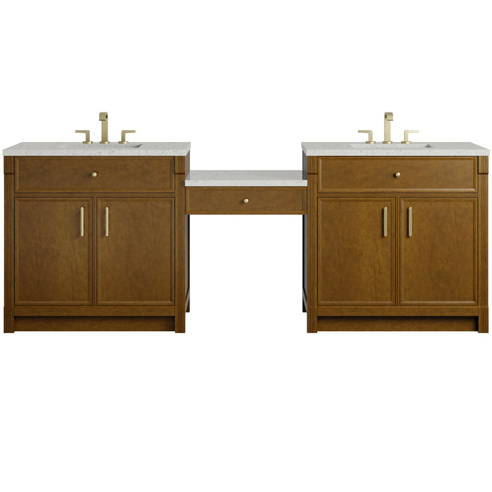 James Martin Bellshire 96" Double Bathroom Vanity, Honey Oak