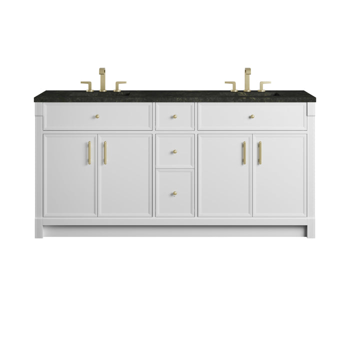 James Martin Bellshire 72" Double Bathroom Vanity, Bright White