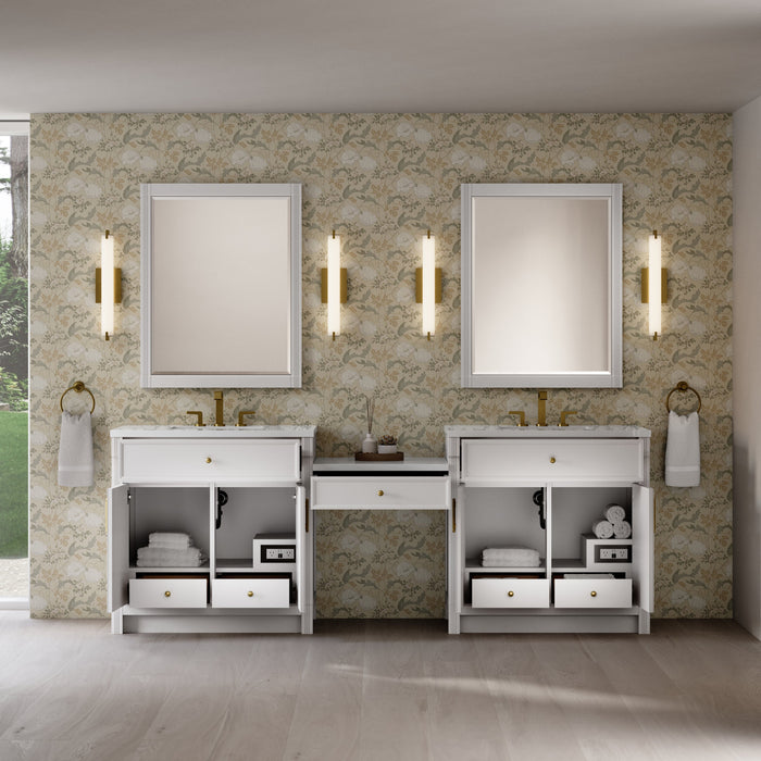 James Martin Bellshire 96" Double Bathroom Vanity, Bright White