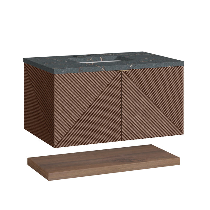 James Martin Marcello 36" Floating Single Bathroom Vanity, Chestnut