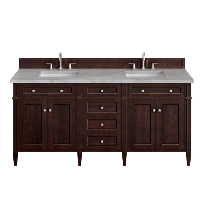 James Martin Brittany 72" Double Bathroom Vanity, Burnished Mahogany