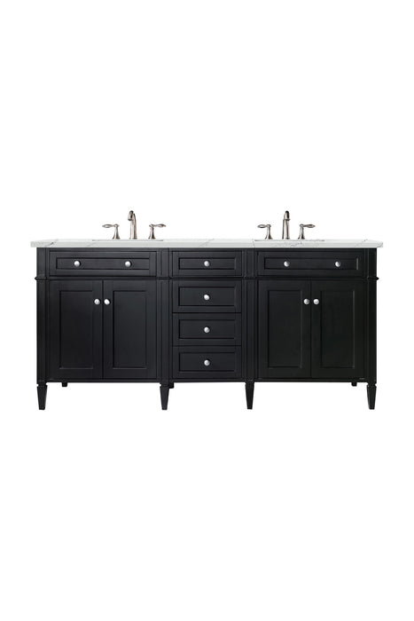 James Martin Brittany 72" Double Bathroom Vanity, Black Onyx