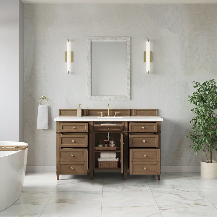 James Martin Brittany 60" Single Bathroom Vanity, Pecan