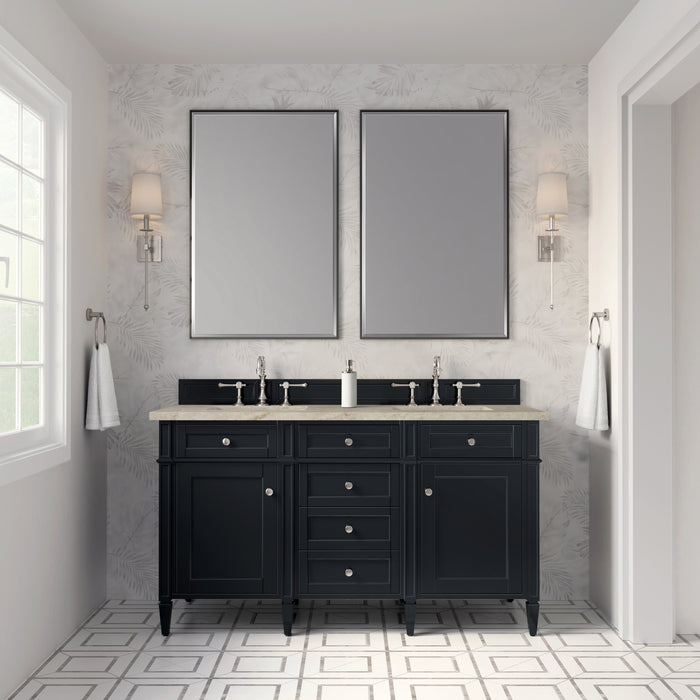 James Martin Brittany 60" Double Bathroom Vanity, Black Onyx