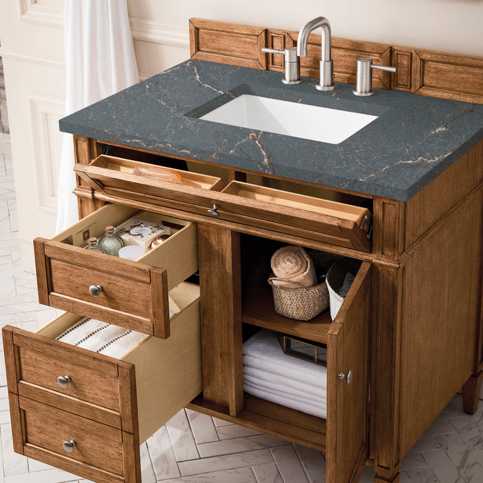 James Martin Brittany 36" Single Bathroom Vanity, Saddle Brown