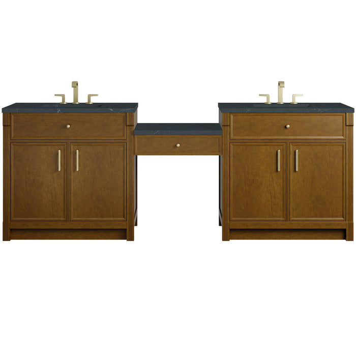 James Martin Bellshire 96" Double Bathroom Vanity, Honey Oak