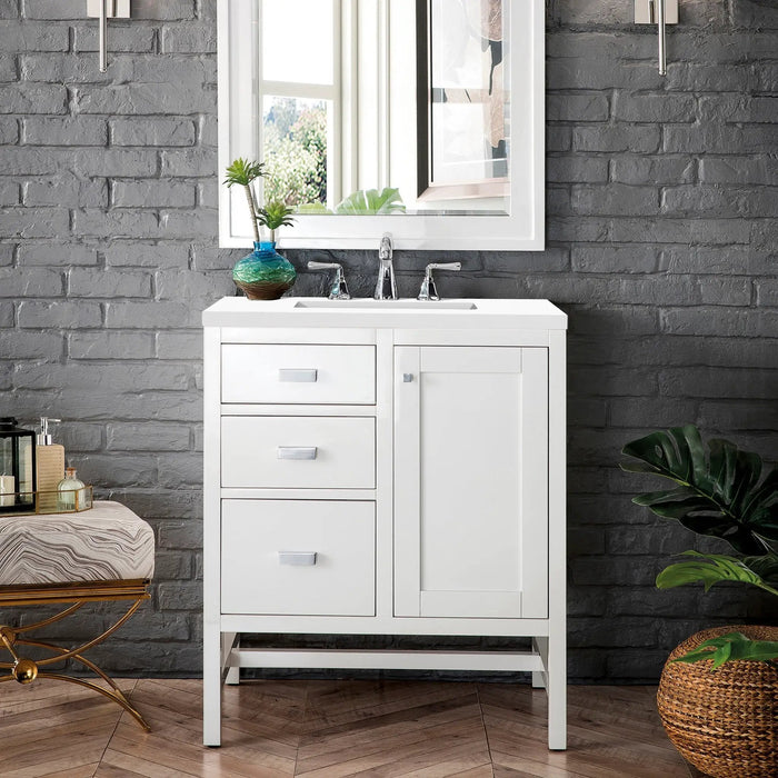 James Martin Addison 30" Single Bathroom Vanity, Glossy White