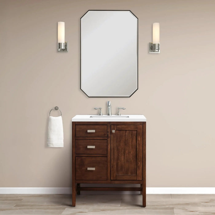 James Martin Addison 30" Single Bathroom Vanity, Mid-Century Acacia