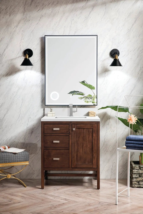 James Martin Addison 30" Single Bathroom Vanity, Mid-Century Acacia