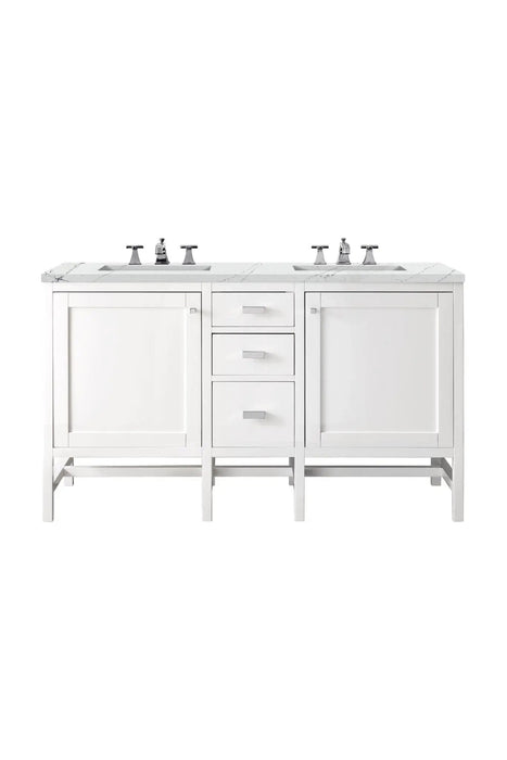 James Martin Addison 60" Double Bathroom Vanity, Glossy White