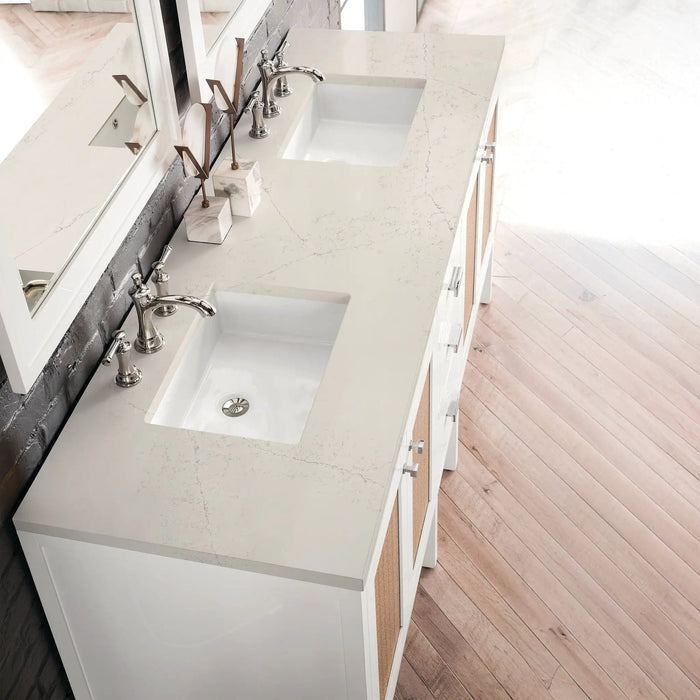 James Martin Addison 72" Double Bathroom Vanity, Glossy White