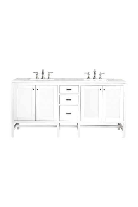 James Martin Addison 72" Double Bathroom Vanity, Glossy White