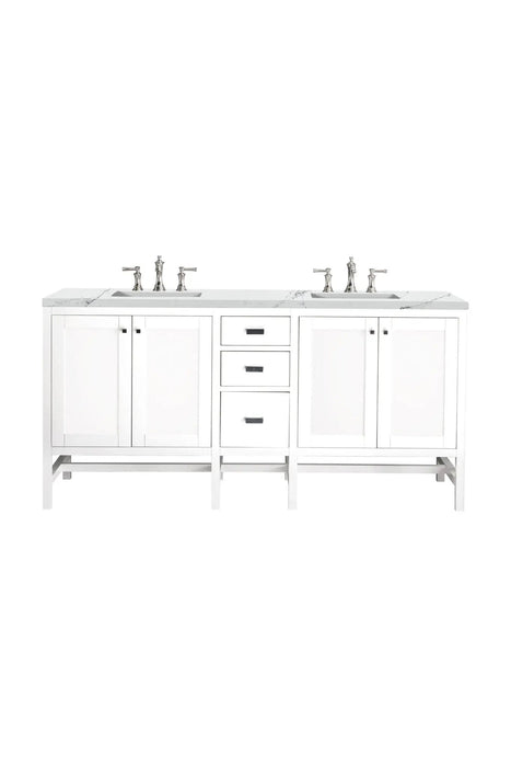 James Martin Addison 72" Double Bathroom Vanity, Glossy White