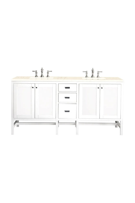 James Martin Addison 72" Double Bathroom Vanity, Glossy White