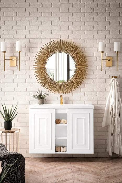 James Martin Alicante' 39.5" Floating Single Bathroom Vanity, Glossy White