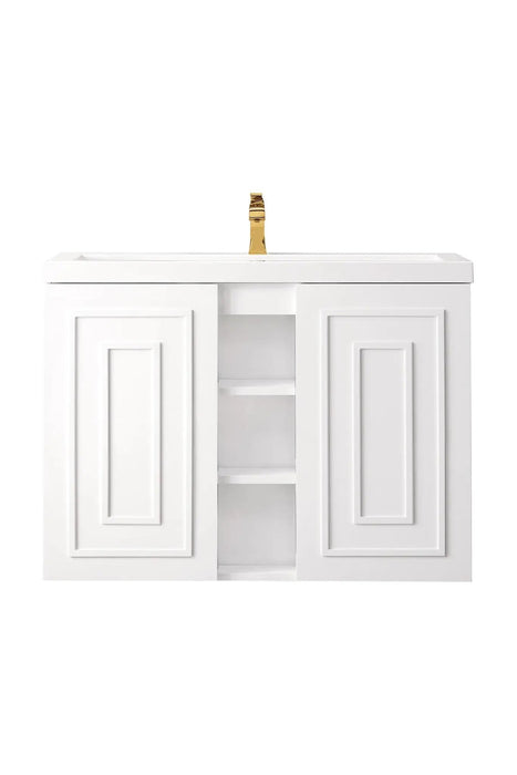 James Martin Alicante' 39.5" Floating Single Bathroom Vanity, Glossy White