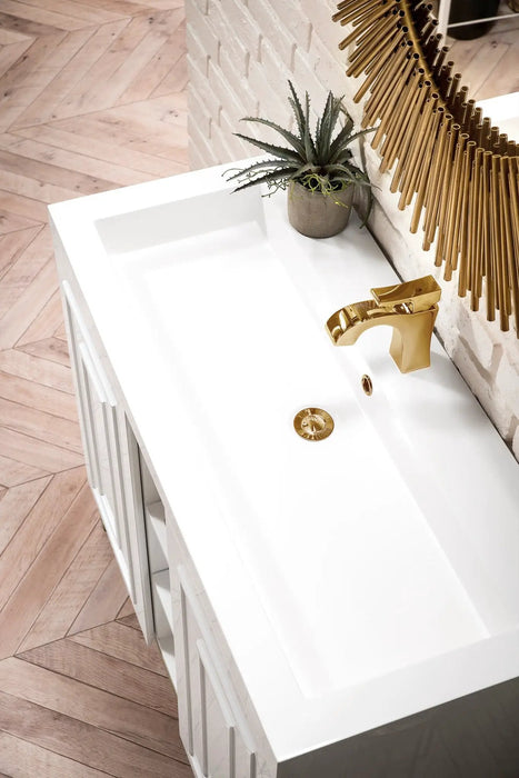 James Martin Alicante' 39.5" Floating Single Bathroom Vanity, Glossy White