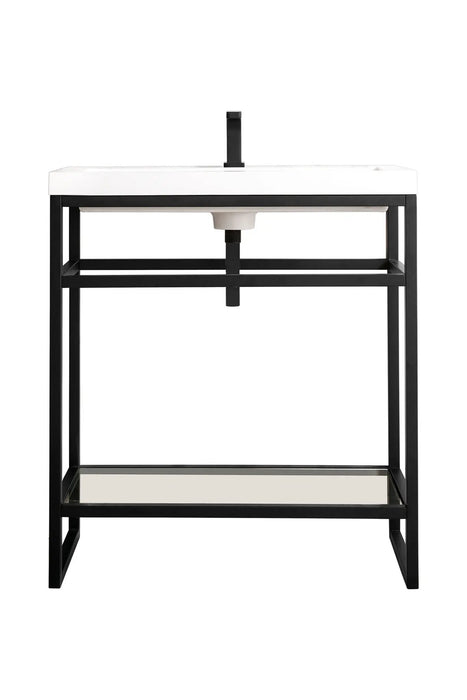 James Martin Boston 31.5" Single Console Vanity, Matte Black