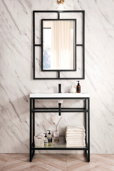 James Martin Boston 31.5" Single Console Vanity, Matte Black