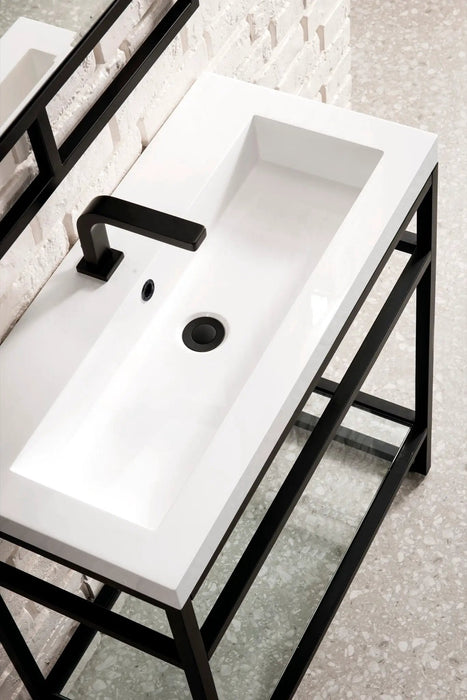 James Martin Boston 31.5" Single Console Vanity, Matte Black