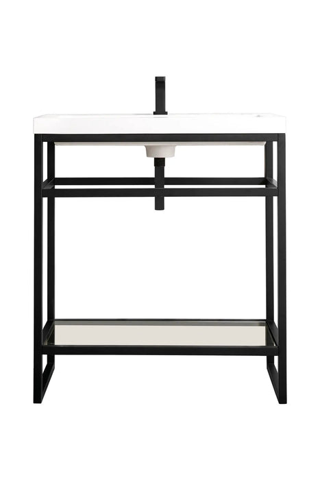 James Martin Boston 31.5" Single Console Vanity, Matte Black
