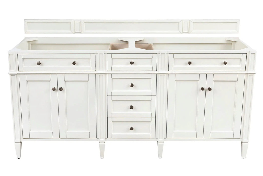 James Martin Brittany 72" Double Bathroom Vanity, Bright White
