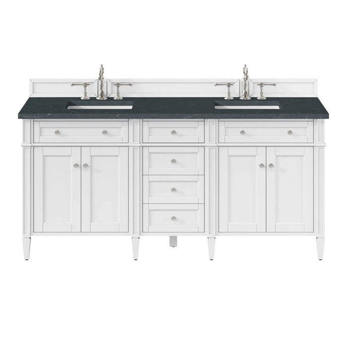 James Martin Brittany 72" Double Bathroom Vanity, Bright White