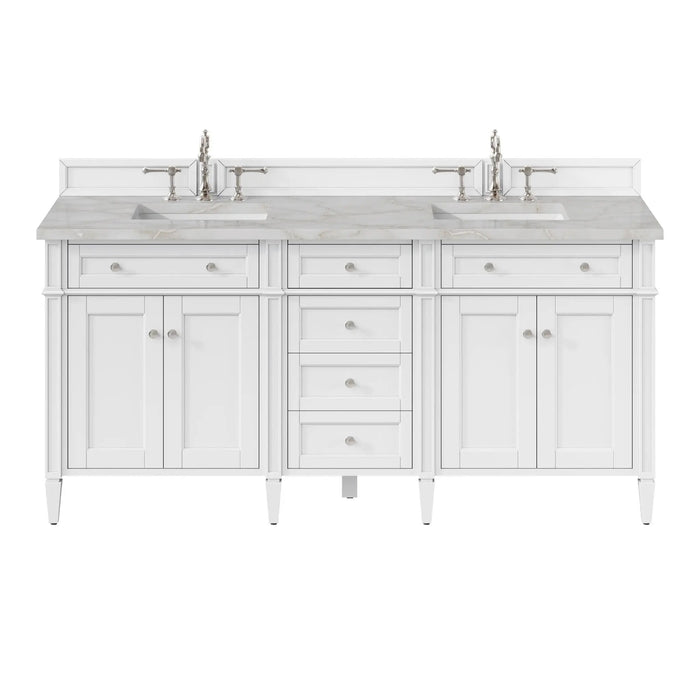 James Martin Brittany 72" Double Bathroom Vanity, Bright White