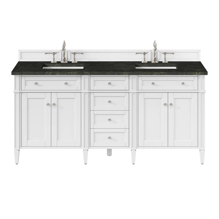 James Martin Brittany 72" Double Bathroom Vanity, Bright White