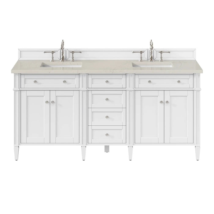 James Martin Brittany 72" Double Bathroom Vanity, Bright White