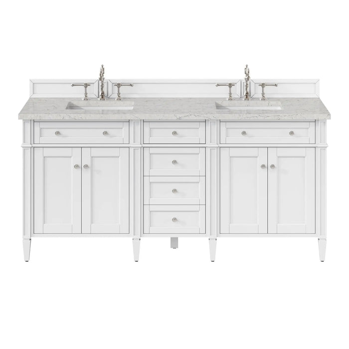 James Martin Brittany 72" Double Bathroom Vanity, Bright White