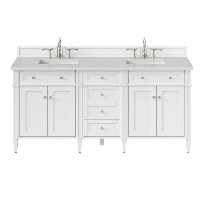 James Martin Brittany 72" Double Bathroom Vanity, Bright White