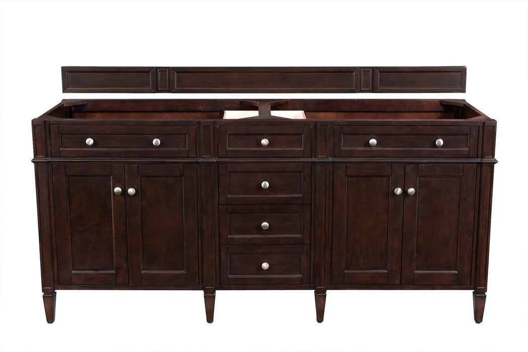 James Martin Brittany 72" Double Bathroom Vanity, Burnished Mahogany
