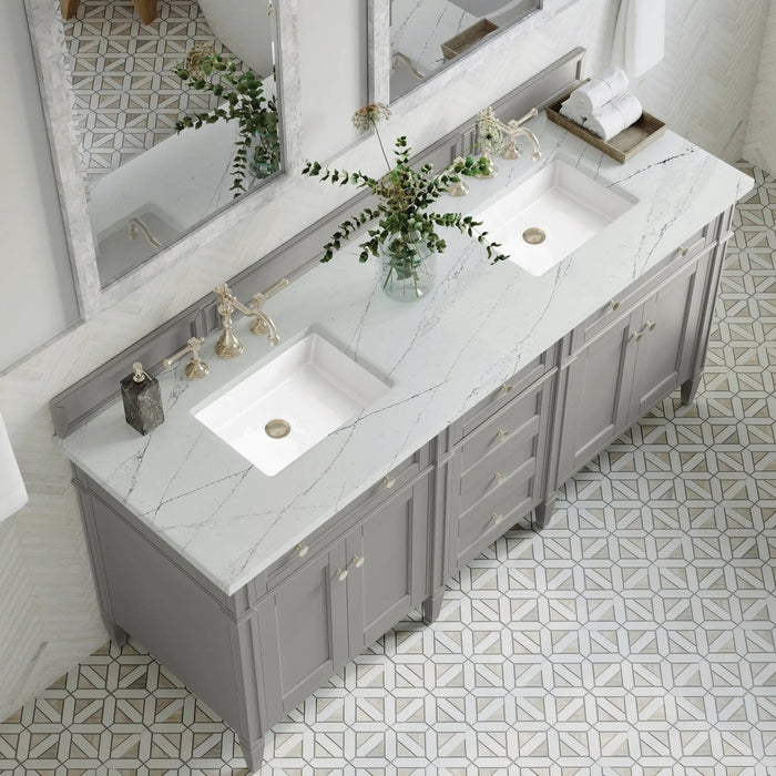 James Martin Brittany 72" Double Bathroom Vanity, Urban Gray