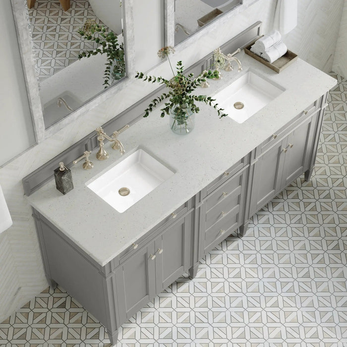 James Martin Brittany 72" Double Bathroom Vanity, Urban Gray