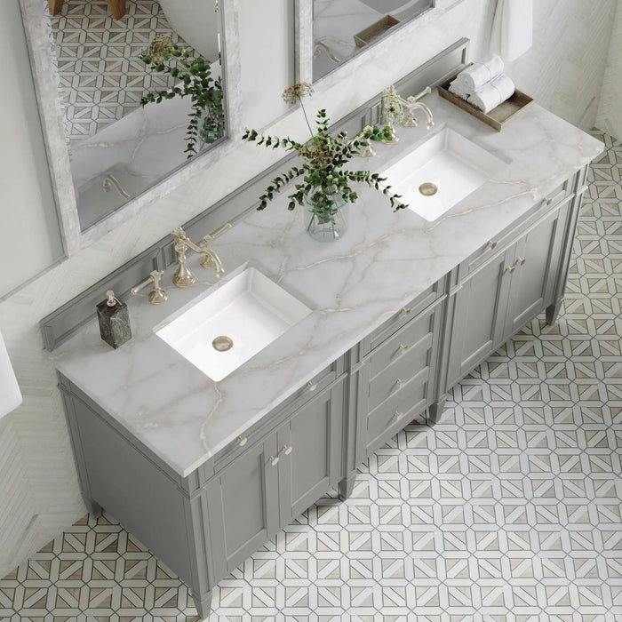 James Martin Brittany 72" Double Bathroom Vanity, Urban Gray