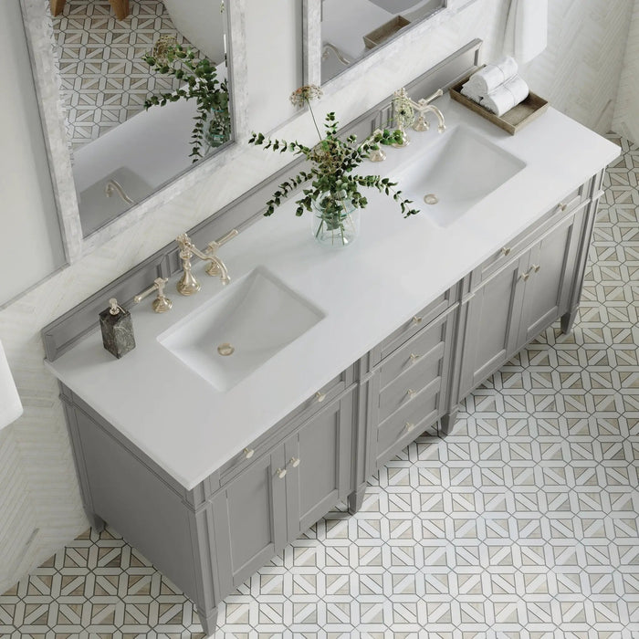 James Martin Brittany 72" Double Bathroom Vanity, Urban Gray