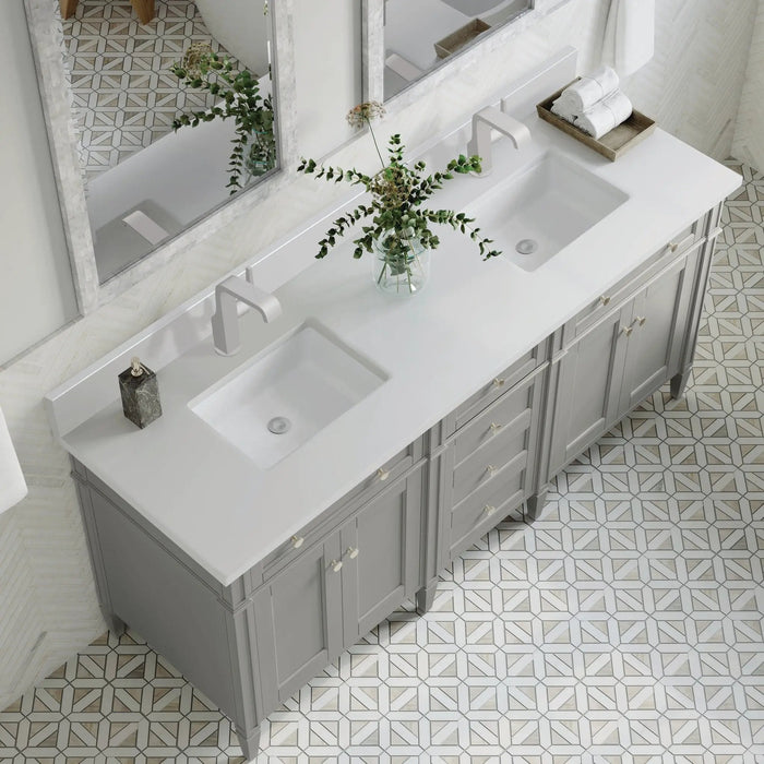 James Martin Brittany 72" Double Bathroom Vanity, Urban Gray