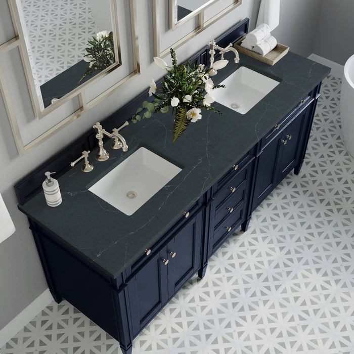 James Martin Brittany 72" Double Bathroom Vanity, Victory Blue