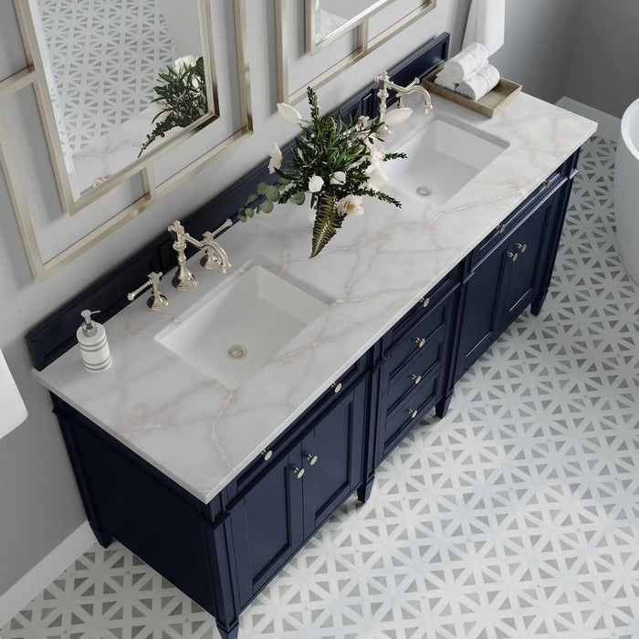 James Martin Brittany 72" Double Bathroom Vanity, Victory Blue