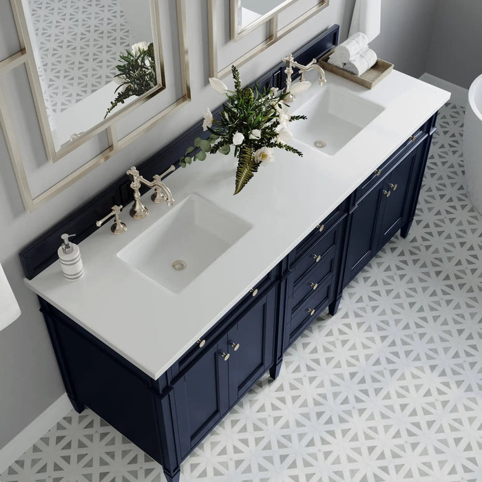 James Martin Brittany 72" Double Bathroom Vanity, Victory Blue